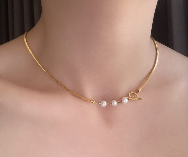 蛇骨鏈影珍珠頸鍊